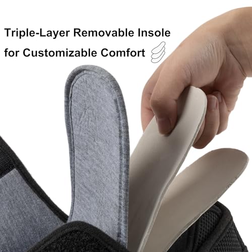 Men's Diabetic Wide Width Breathable Waffle Knit Adjustable Slipper with Anti-Slip Indoor Outdoor Sole4