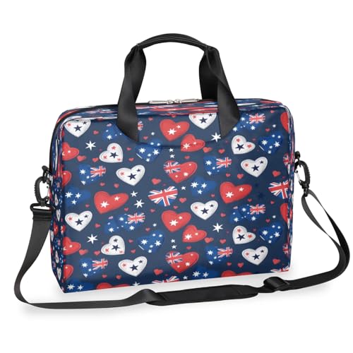 Sac ordinateur portable 13 à 16 pouces avec motif drapeau et cœurs, taille XL
