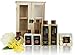 Mothers Day Gift for Her, Sandalwood Ylang Oil with Shea Butter & Vitamin E, Spa Gift Set, In Wooden Cabinet. 6 Greeting Cards included