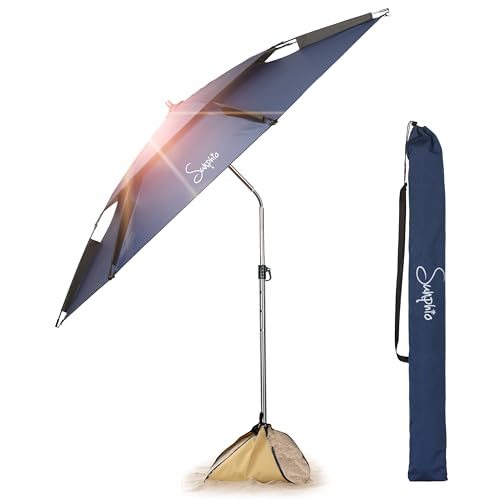 Sunphio 7.2 ft Beach Umbrella with Sand Anchor