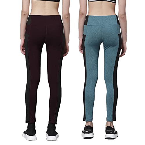 Image of CHKOKKO Women's High Rise Yoga Track Pants Stretchable Sports Tight