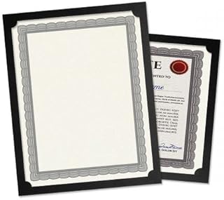Current Plain Black Certificate Holder - Set of 25, 9-1/2" x 12" Folded with Diecut Corners on 80 lb. Linen Cover Stock
