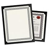 Plain Black Certificate Holder - Set of 25, 9-1/2" x 12" Folded with Diecut Corners on 80 lb. Linen