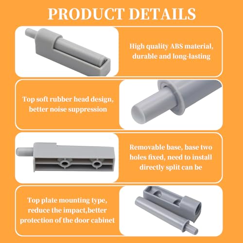 SoftClose Door Damper - Furniture Door Damper for Kitchen Cabinet (Pack of 12), Black, 6,56 x 1,3 x 0,65 cm - Image 4