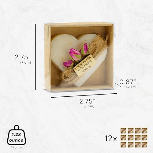heart shaped soaps 12-pack handmade scented mini soaps for bridal shower party favors tea party wedding baby shower amp engagement gifts for guests thanks you for celebrating with us wooden tag