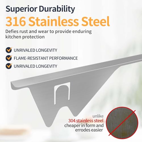 Image of Upgrade 316 Stainless Steel Stove Gap Covers, 2 Pack Stove Gap Filler ALMCALS Stove Gap Guards Range Trim Kit Heat Resistant Oven Gap Filler Between Stovetop and Counter