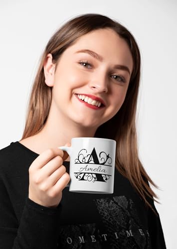 Personalised Mug with Name & Initial – Custom Printed Initial Ceramic Coffee Cup – Perfect for Valentine,Tea, Birthday, Wedding, Mother's Day and Xmas Gift – Stylish Mug for Men, Women Mugs – 11oz - Image 5