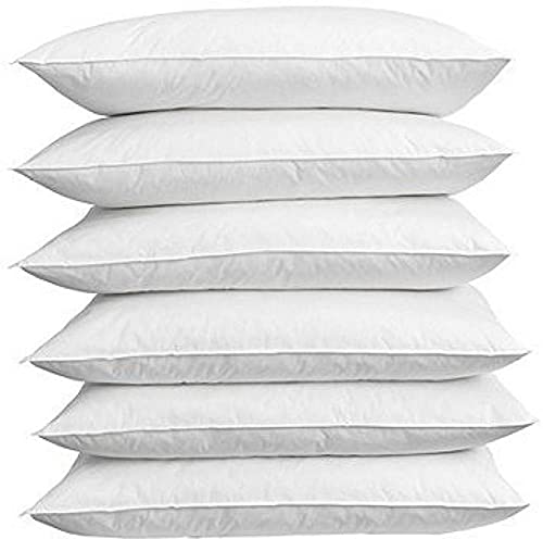 SleepExpert Microfiber Fluffy Premium Luxurious Washable Soft Bed/Sleeping Pillow of Size 16"x24", White - Set of 6