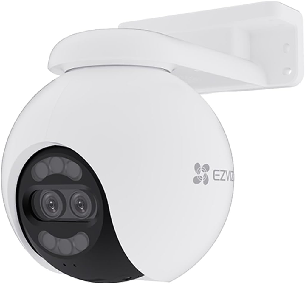 EZVIZ H80x Telecamera Wi-Fi per Esterni 4K con Doppio Obiettivo, Visione Notturna ColorFULL, Rilevamento di Persone/Veicoli, Zoom e Tracciamento Automatico, Difesa Attiva, Audio Bidirezionale