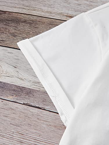 COZYEASE Girls' Letter Graphic Print Crewneck Short Sleeve Tops Cute Casual Summer Tees White and Pink 14Y-CEHGJ202402213