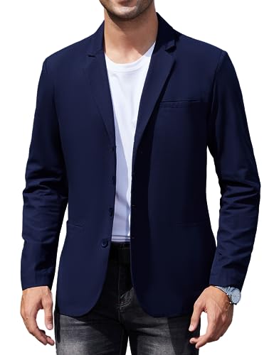 TURETRENDY Men's Casual Coat Lightweight Linen Blazer Regular Fit Sport Jackets Four Buttons Daily Suits