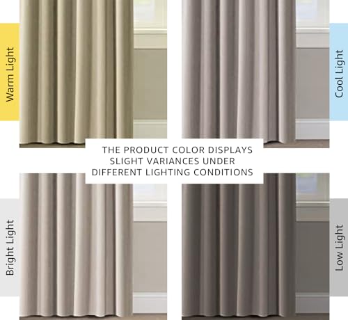 H.VERSAILTEX 100% Blackout Curtains for Bedroom with Black Liner Full Room Darkening Curtains 96 Inch Long Thermal Insulated Back Tab/Rod Pocket Window Drapes for Living Room, 2 Panels, Natural Sand - Image 3