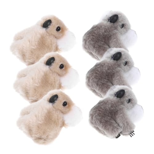 KAILIKETIY 6個 ぬいぐるみ風かわいいコアラ髪留め 軽量前髪クリップ ヘアバレッタ 髪をしっかりホールド 女の子向けヘアアクセサリー 贈り物