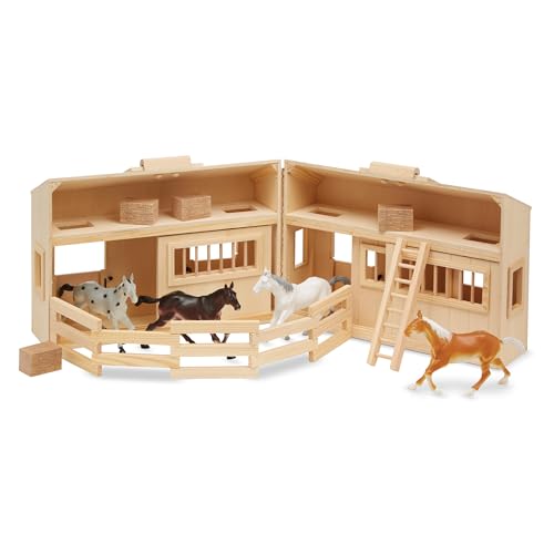 Melissa & Doug | Tragbare Faltscheune aus Holz | Für Jungen oder Mädchen | 3+