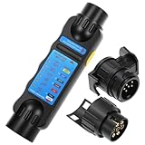QWORK® Anhänger Prüfgerät 7 Polig und 13-poliger Anhängeradapter, für 12-V-Verkabelungsdiagnose – Zuverlässiges Schaltkreisprüfgerät für Autos, Wohnwagen und Wohnmobile