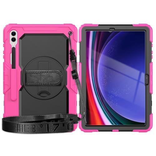 Coque de protection Samsung Tab S9 Plus rotative 360 avec sangle