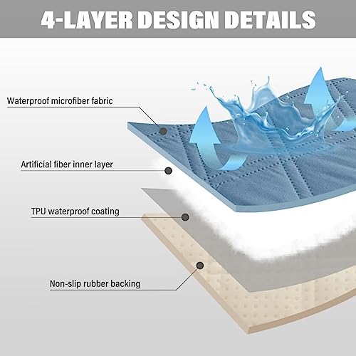 Tomoro Non-Slip Loveseat Sofa Slipcover - 100% Waterproof Quilted Sofa Cover Furniture Protector With Pockets, Washable Couch Cover With Elastic Straps For Dog, Fit Seat Width Up To 46 Inch #TOP3