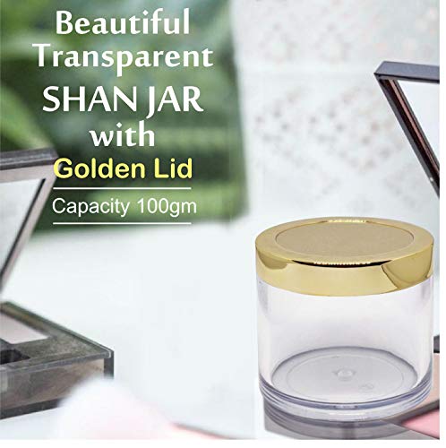 Image of Zenvista 100gm Acrylic Shan Jars, With Very Beautiful Gold Lids, for Creams, Face gels & Lip Balms, (Pack of 3)