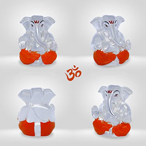 Image of Neodrift Ganesh Idol for Car Dashboard (Real 24kt & 999 Silver Plated, Dual-Tone Gold & Silver) (Model ND08) - Enhance Your Drive