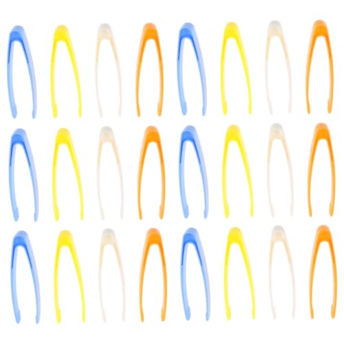 ERINGOGO 24 Piezas Pinzas de Plástico Planas para Colores Surtidos para Habilidades Motoras Sensoriales y Exploración al Aire Herramientas Educativas y Portátiles