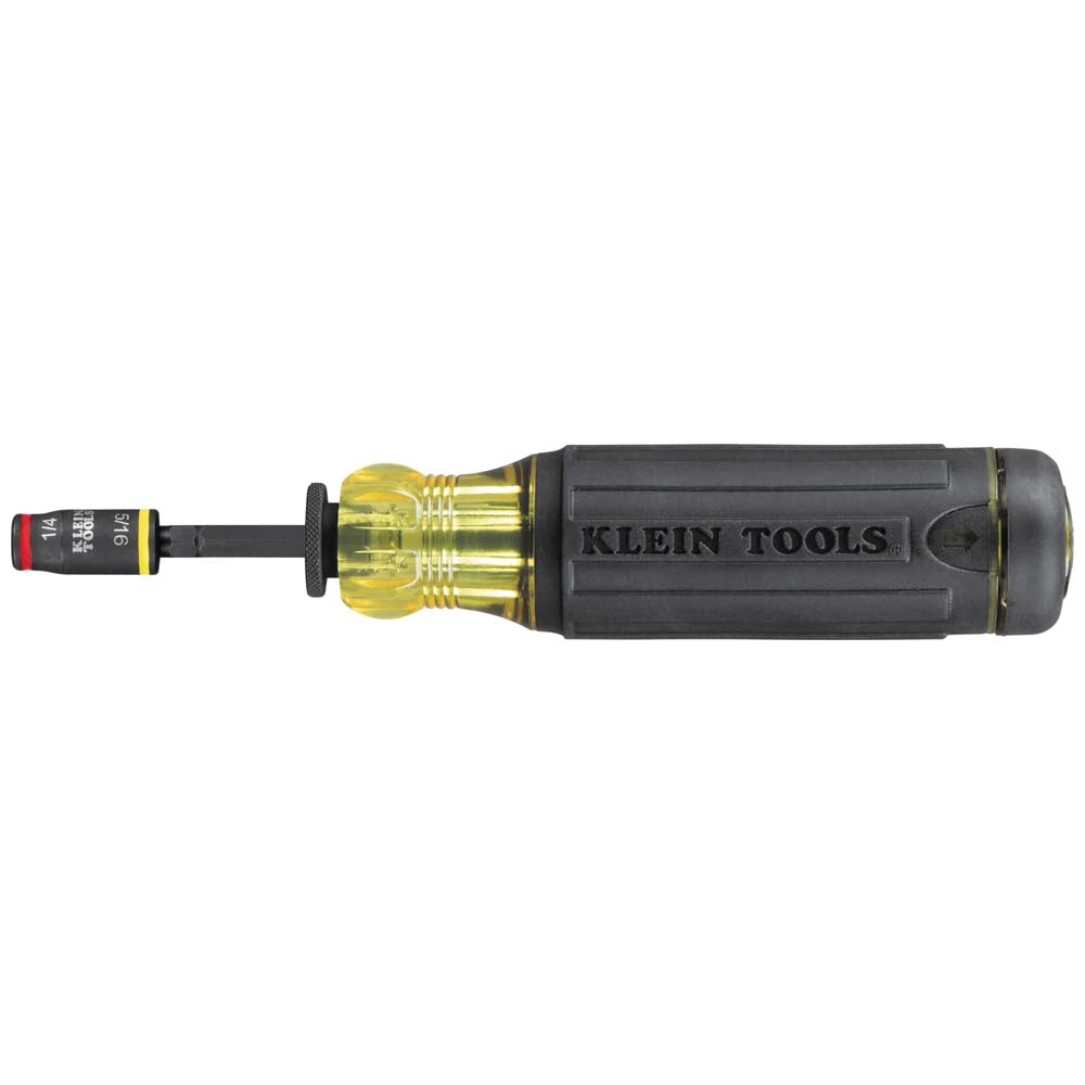 Klein Tools Cacciavite 32304, cacciavite regolabile 14 in 1 con presa a ribalta, driver e punte HVAC, resistente agli urti