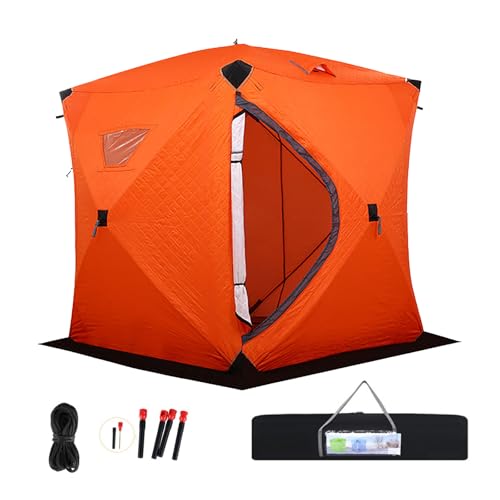 Abri de pêche sur glace en tissu Oxford 420D imperméable pour camping d'hiver de 2 à 6 personnes