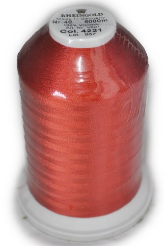 Hilo Rayón Rheingold No. 40, Color Rust, Cono Comercial para Bordado en Máquina, 5500 yardas miniatura 1