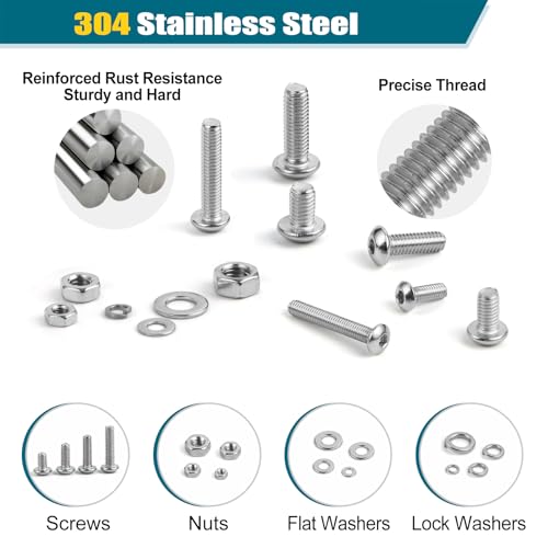 Satantech METRIC SCREW KIT C2 1625Pcs M2 M3 M4 M5 Metric Screw Assortment,304 Stainless Steel Metric Bolts And Nuts Assortment Kit,Hex Socket Button Head Metric Machine Screws thumb #1