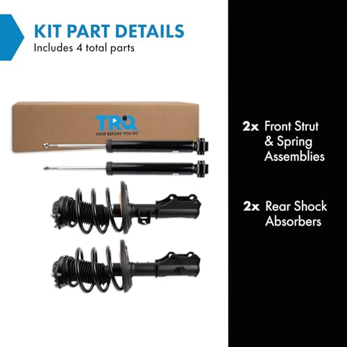 Image of TRQ Front and Rear Complete Strut Assembly & Shock Absorber Kit Complete Strut & Coil Spring Assembly Compatible with 2016-2022 Chevrolet Malibu
