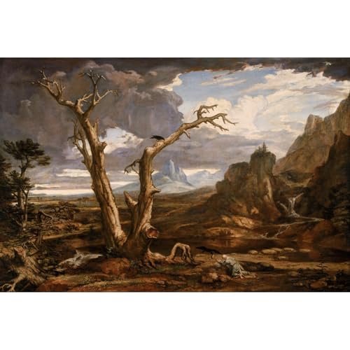 Toile Washington Allston Elijah dans le désert reproduction tableau peinture 101x127 cm