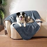 Sunheir Waterproof Dog Blankets for Medium Dogs - Puppy Blanket Washable for Couch Protection, Soft Sherpa Fleece Cat Throw Blanket to Prevent Urine Leaks & Protects Furniture 30'X 40', Grey