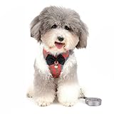 Kariertes Tuxedo-Hundegeschirr mit Fliege und Sicherheitsglocken-Design, sehr sicher für Ihre Haustiere mit einer so klingenden Glocke, Sie können Ihre Hunde und Kätzchen leicht herausfinden.