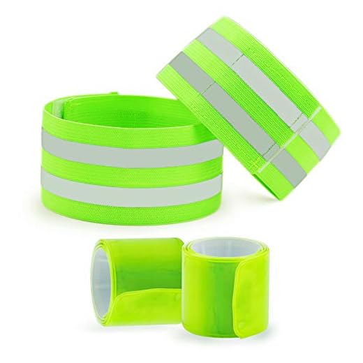 Ubrand 4 PCS Reflective Bands for Wrist, Arm, Ankle,Leg. High Visibility Reflective Bands, Safety Reflector Tape Straps, High Visibility Reflective Gear for Night Running, Cycling, Walking