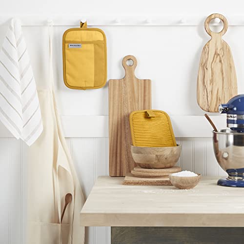 KitchenAid Two-Tone Pot Holder Set for Kitchen in Majestic Yellow, 7x10, 2 Piece