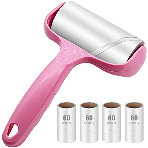 Rouleau pour enlever les poils d'animaux, rouleau pour vêtements, brosse pour enlever les poils d'animaux, 5 recharges + 1 rouleau, un total de 300 feuilles Cover