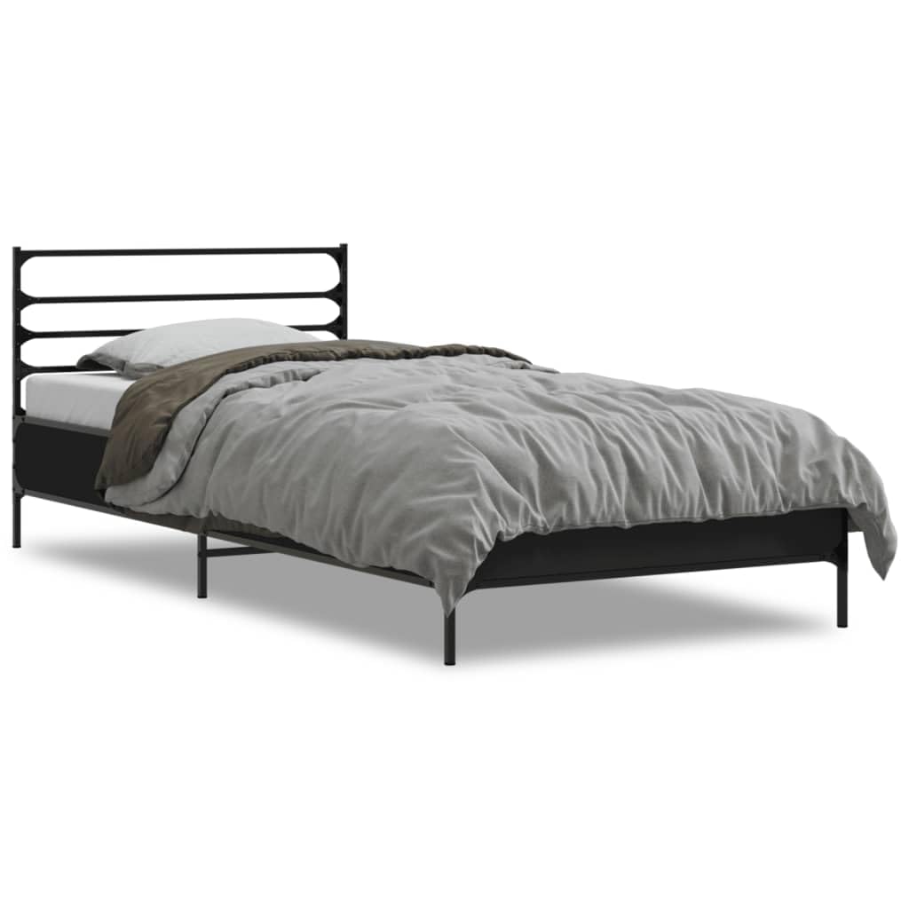 Czarny fotelik dziecięcy 90 x 190 cm, wielowarstwowe drewno i metal