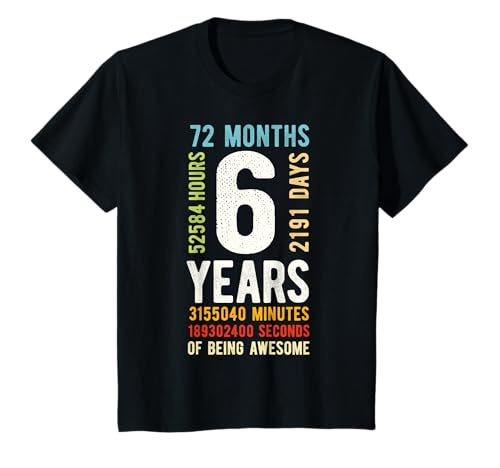 Geburtstag 6 Geschenke Shirt 6 Jahre Jungen Mädchen T-Shirt