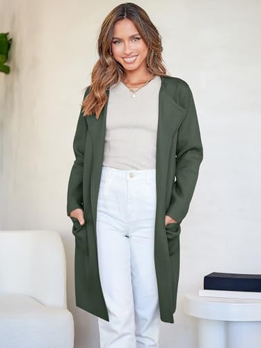 Image of ANRABESS Womens Cardigan Sweater Open Front Knit Long Coatigan Dressy Casual Jacket Coat 2026 Fall Outfits Classy Clothes