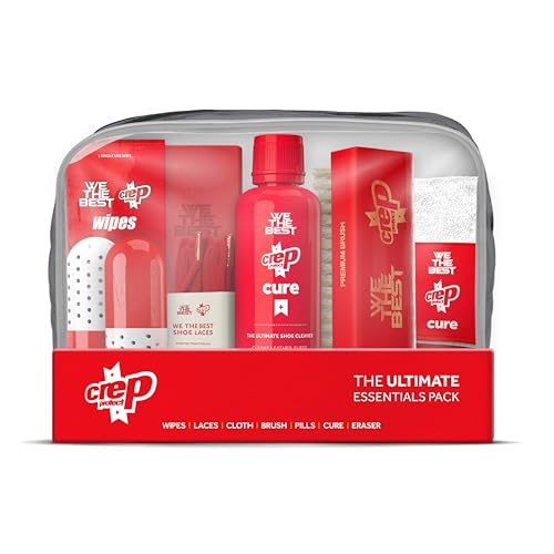 Crep Protect Ultimate Essentials Pack - Sneaker Cleaner, Suede & Nubuck Eraser, Premium Shoe Brush, Wipes, Freshener, Microfibre Cloth & Laces for Leather, Nubuck, Suede, Canvas, Sneakers & Shoes