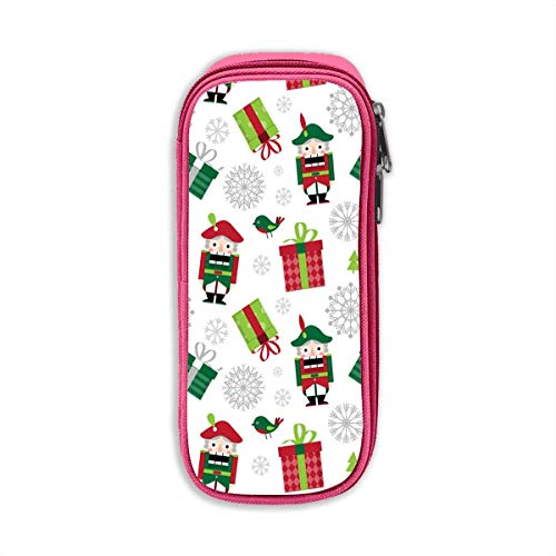 Preisvergleich Produktbild Weihnachtsmuster-mit-Geschenken-und-N... Bleistiftkoffer Etui Tasche Student Briefpapier Büro Kosmetik Make-up Tasche Lagerung Pink