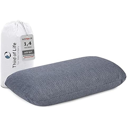 Reisekissen VOLAR Quickdry | Nackenkissen aus Visco-Schaum | Orthopädisches HWS Nacken-Stützkissen mit schnelltrocknendem Thermo-Bezug | Kleines Kopfkissen für Reisen & Camping-Kissen, 40x25x10 cm Cover