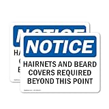 (2 Pack) Hairnets And Beard Covers Required Beyond OSHA Notice Sign 10 Inch X 7 Inch Plastic Sign, Weather Resistant, UV Protected for Workplace, Business, and Construction Site, Made in the USA