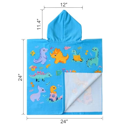 Image of NovForth Kids Beach Towel for Boys Girls, Hooded Bath Towel Wrap, Toddler Pool Towel with Hood