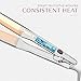 T3 Singlepass Styling Iron Custom Blend Ceramic + Ionic Flat Iron for Wide Hair Straightening and Smoothing for Long, Thick or Coarse Hair, White/Rose Gold, 1.5