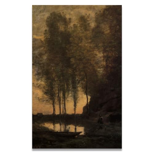 Forêt de Fontainebleau tableau paysage en toile rétro pour réchauffer une pièce froide
