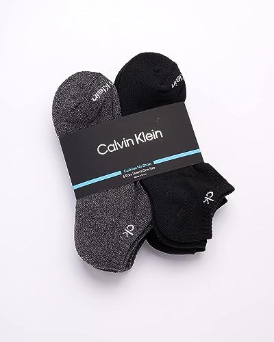 Image of Calvin Klein Mens No Show Socks - 6 Pack Soft Cotton Blend Cushioned Athletic Low Cut Socks for Men for Sports and Running