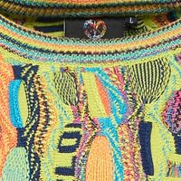 Carlo Colucci Rundhals Pullover Grün/Orange XL