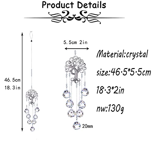 Image of Tree of Life Crystal Prism Suncatcher Rainbow Maker Garden Decor