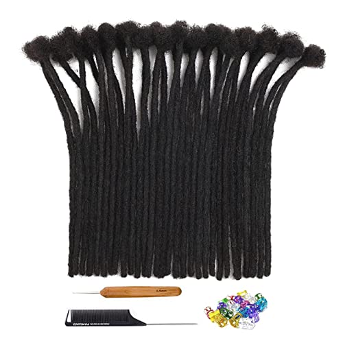 Aonkia 100% Real Human Hair Loc Extensions 6 Inch 0.6Cm Thickness Human Hair Dreadlock Extensions For Men/Women Can Be Dyed Bleached 60 Strands Full Handmade Permanent Dreadlock Extensions Human Hair #TOP6