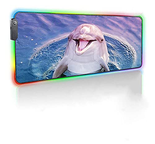 Gaming Mouse Pads Cute Dolphin RGB Mouse Pad Ocean Scenery Large XXL Pc Keyboard Gaming Accessories Desk Mat Gamer Computer Lights Led Mat 600X300mm Gaming Mouse Pads Cute Dolphin RGB Mouse Pad Ocean Scenery Large XXL Pc Keyboard Gaming Accessories Desk Mat Gamer Computer Lights Led Mat 600X300mm